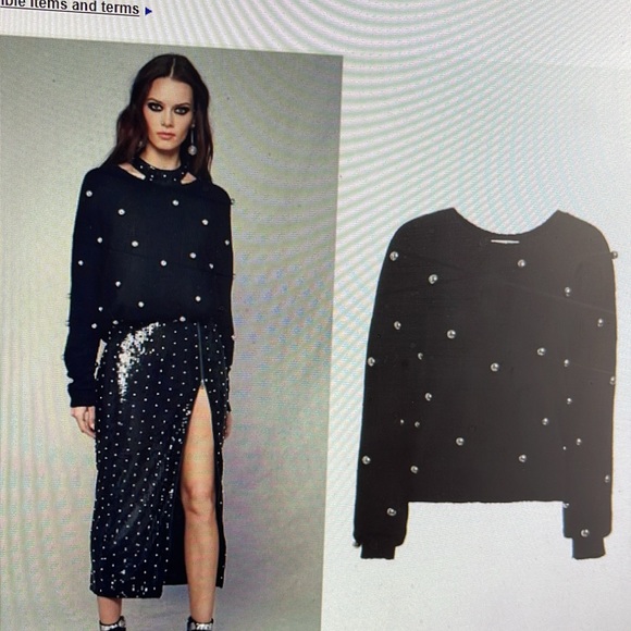 Alice + Olivia Gleeson metal Ball wool blend sweater, XS - Picture 6 of 7